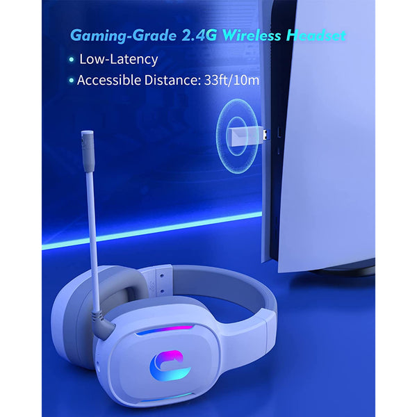 Jeecoo G80, Wireless Bluetooth Gaming Headphones: 7.1 Surround Sound, Low Latency Gamer Headset (G80)