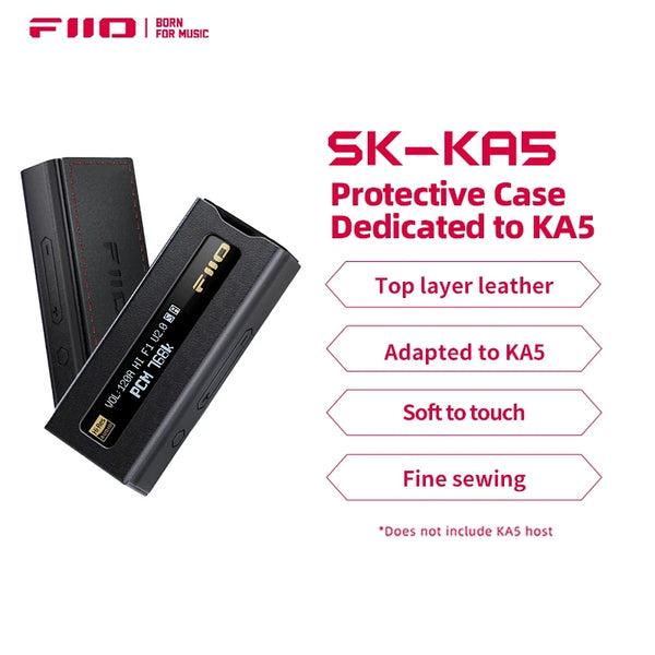 FiiO SK-KA5, Protective Genuine Leather Case: For KA5 Dongle Casing (SKKA5, SK KA5)