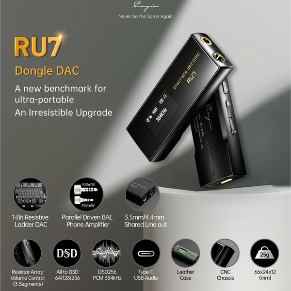 Cayin RU7, DAC and Amplifier: Fully Balanced 1-Bit USB Type C DAC/AMP (RU 7)