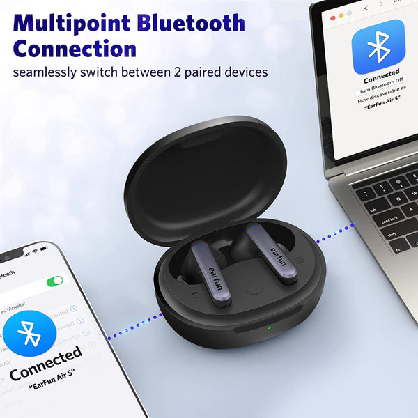 EarFun Air S, True Wireless Earbuds: aptX Multipoint, 6 Microphones Wireless Bluetooth Earphone TWS (Air S)