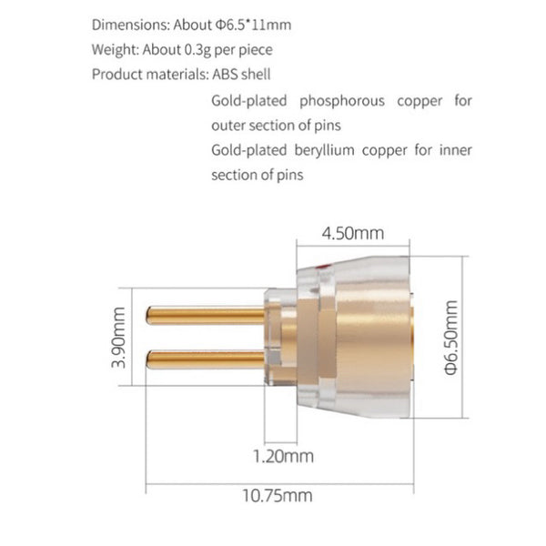 FiiO LC-78A, MMCX to 2Pin Adapter: for Earphones IEM MMCX Female to 0.78mm 2-Pin Male Adapter (LC78A, LC 78A)