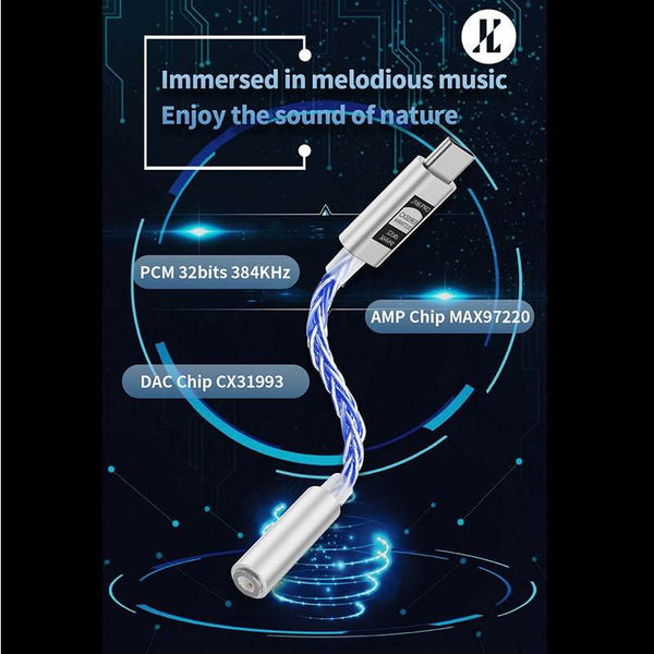 Jcally JM6 Pro, Adapter DAC and Amplifier: CX31993 USB Portable Adapter DAC/AMP (JM6 Pro)