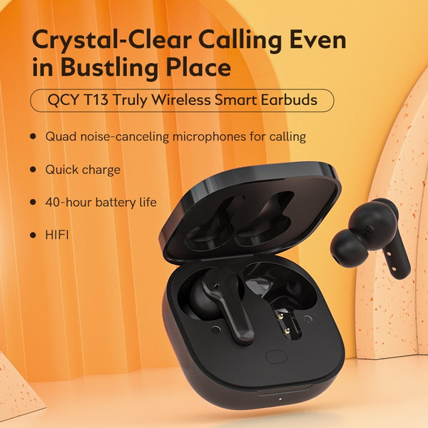 CY T13 True Wireless Earbuds - Bluetooth 5.1 Quad Noise Cancel Mic Quick charge 40hr battery life 7.2mm Driver