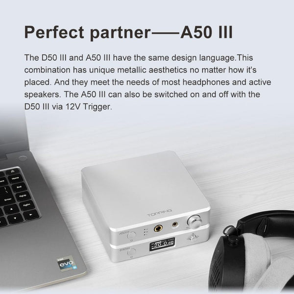 Topping D50III, Desktop Digital-to-Analog Converter Pre-Amplifier: with Remote Control HiFi DAC/PREAMP (D50 3)