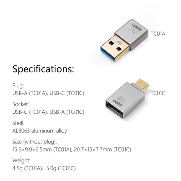 ddHifi TC01A or ddhifi TC01C USB A to USB C Converter