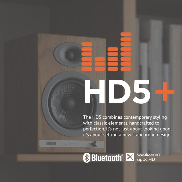 Audioengine HD5, Wireless Speakers: 150W Powered Bookshelf Speakers (HD 5)