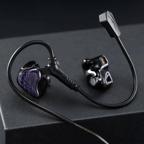 Kinera Celest Wyvern Black, In-Ear Monitors: 10mm LCP Dynamic Driver Earphones IEM (Abyss)