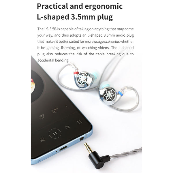 FiiO LS-3.5B, 0.78 Dual Pin Cable with Mic: 2pin 0.78 or 0.75mm Earphone/ Headphone Cable (LS3.5B, LS 3.5B)