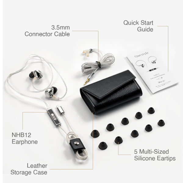 Questyle NHB12, Hi-Res Lossless Earphones: Certified World's First Earphones (NHB12)