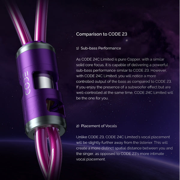 Effect Audio Code 24C, Limited Edition Upgrade Cable: ConX 2 Pin Earphone Cable (Code 24 C)