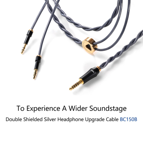 ddHifi BC150B or BC150XLR, In-Ear Monitors Upgrade Cable: Double Shielded Silver Replacement Cable (BC 150B, BC150 XLR)