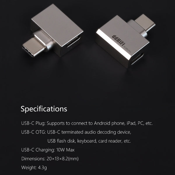 ddHifi TC28CPro, USB C to USB C Adapter: OTG and Charging Adapter (TC28CPro)