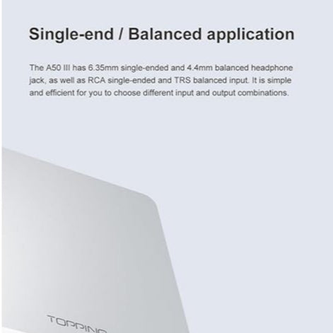 Topping A50III, NFCA Headphone Amplifier: SE/BAL Input 4.4mm AMP (A50 III, A50 3)