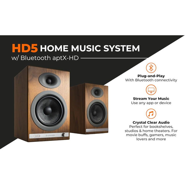 Audioengine HD5, Wireless Speakers: 150W Powered Bookshelf Speakers (HD 5)