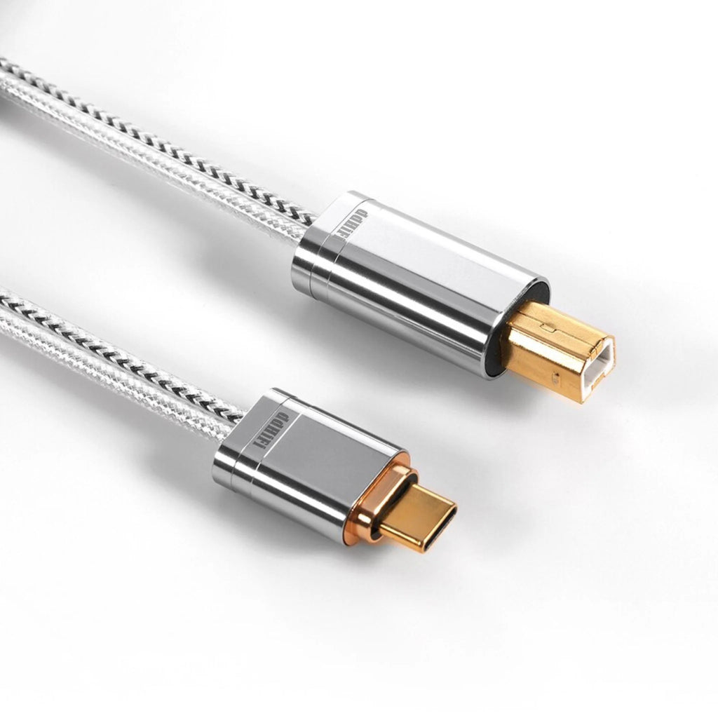 ddHIFI TC09BC or TC09BL (USB-C or IP to USB-B) USB Cable: Audiophile Cable with Double Shielded Structure Cables