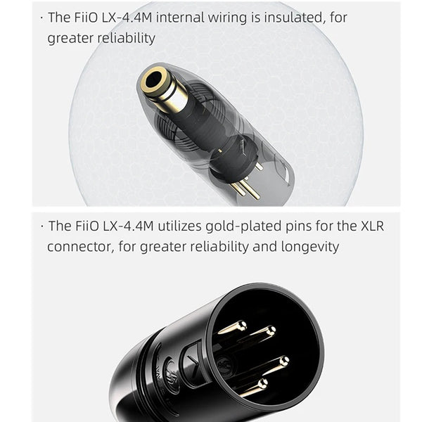 FiiO LX-4.4M, XLR 4 Pin to 4.4mm Adapter: Female to Male Adapter (LX-4.4M)