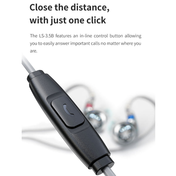 FiiO LS-3.5B, 0.78 Dual Pin Cable with Mic: 2pin 0.78 or 0.75mm Earphone/ Headphone Cable (LS3.5B, LS 3.5B)