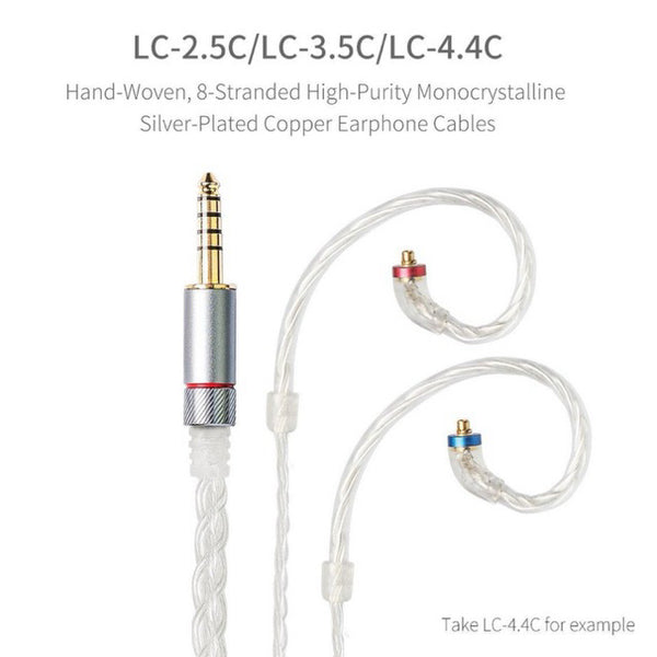 FIIO LC-2.5C/LC4.4C, MMCX In-Ear Monitors Cable: Silver-Plated Earphone Replacement Cable (LC2.5C, LC4.4C)