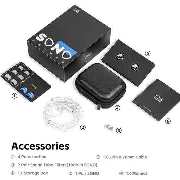 Shanling Sono, In-Ear Monitors: Hi-Res 2DD+1BA IEMs,Triple Dynamic Hybrid Lossless Earphones IEM (Sono)