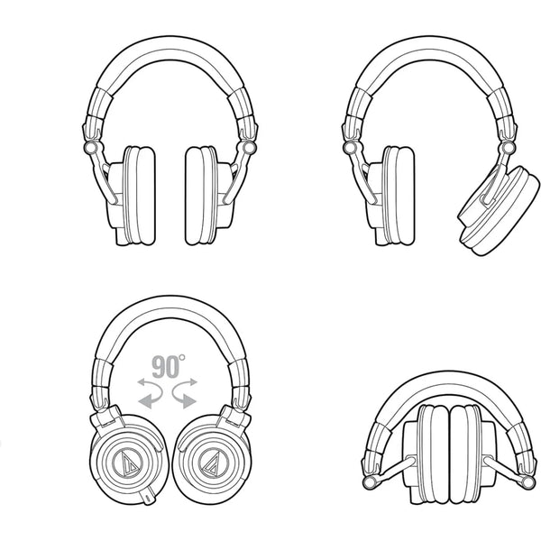 Audio Technica, ATH-M50x Closed Back Headphones:  Professional Monitor Headphone