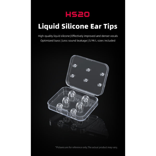 FiiO HS20, Liquid Silicone Ear Tips (3 Pairs): Replacement Eartip Pack (HS20)