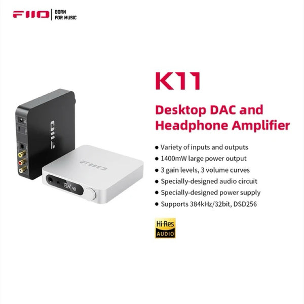 FiiO K11, Desktop DAC and Amplifier: 1400W Power, PC384kHz/24Bit DSD256 Headphone DAC/AMP (K 11)