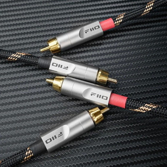 FiiO LR-RCA4S, Dual RCA Audio Cable (20CM, 1Pair): 5N Silver-plated Pure Copper Analog Audio Cable (LRRCA4S, LR RCA 4S)