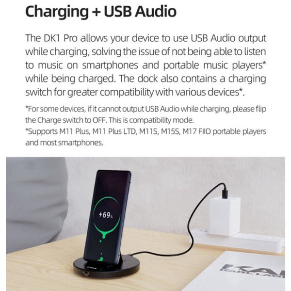 FiiO DK1Pro, Type C Charging Stand: Multifunction Plug & Play Micro USB Universal Docking Station (DK1 Pro)