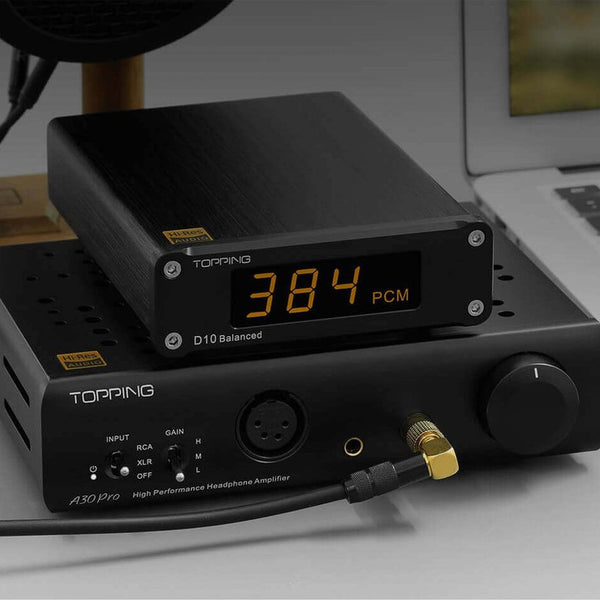 Topping D10, Desktop Digital-to-Analog Converter DAC: Balanced ES9038Q2M Hi-Fi Decoder USB DAC (D10)