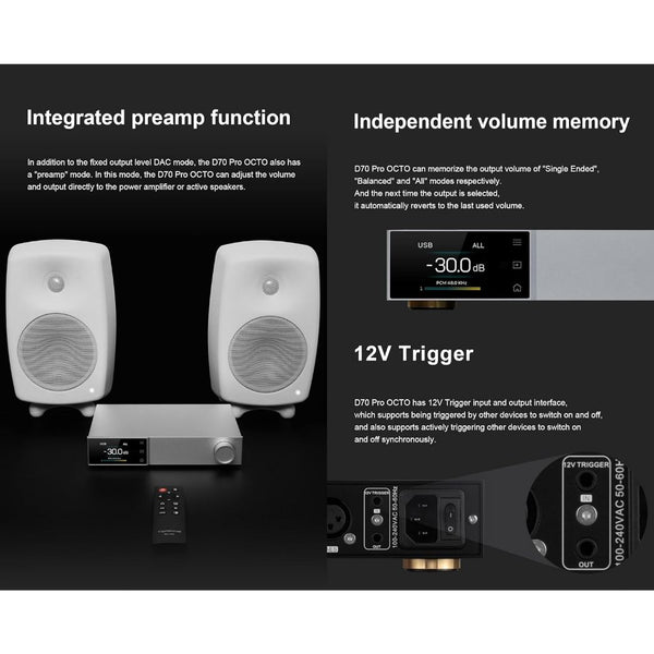 Topping D70 Pro, Octo Digital-to-Analog Converter: Bluetooth 5.1 HIFI Desktop Octo DAC (D70Pro)