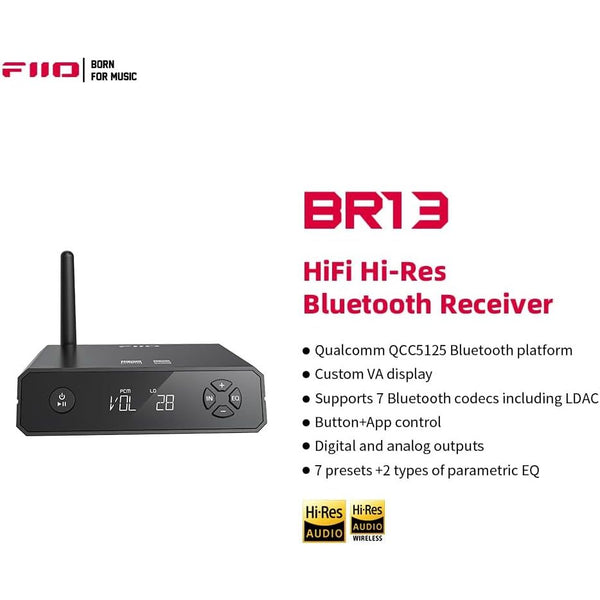 FiiO BR13, Desktop Bluetooth Receiver and DAC: High-Res USB-Powered Desktop Bluetooth Receiver/DAC (BR 13)