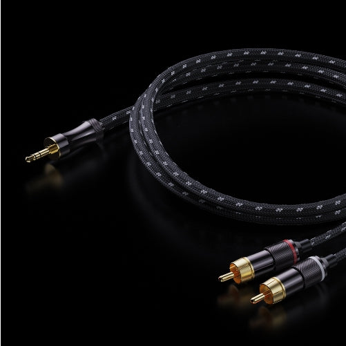 FiiO LR-3.5A, 3.5mm to Dual RCA Audio Cable: 3.5mm Male to Dual RCA Male Analog Audio Cable (1Mtr, LR3.5A, LR 3.5A)