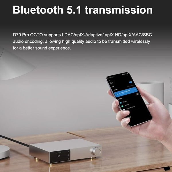 Topping D70 Pro, Octo Digital-to-Analog Converter: Bluetooth 5.1 HIFI Desktop Octo DAC (D70Pro)