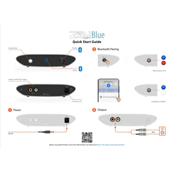 iFi Audio Zen Air Blue, Wireless Bluetooth DAC Receiver: High-Quality Bluetooth DAC Audio Receiver (Zen Air Blue)