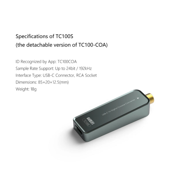 ddHifi TC100-COA, USB-C to Digital Coaxial Converter Cable: High-Quality Conversion (TC100 COA)