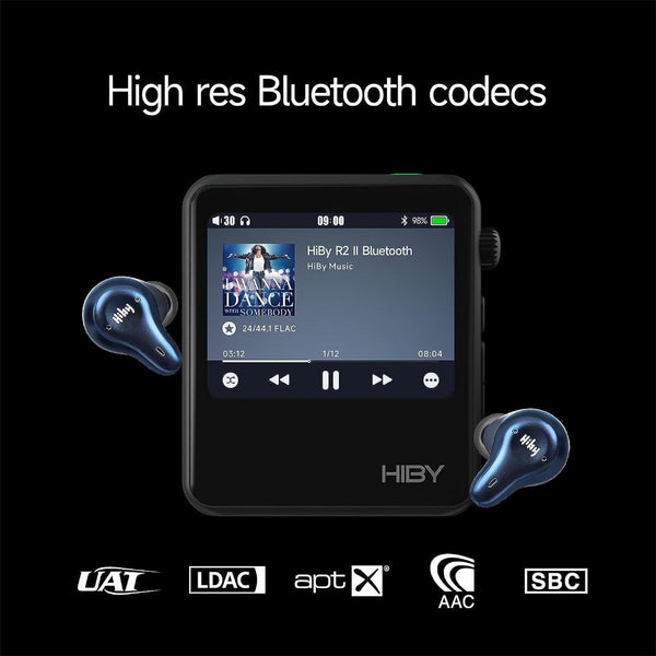 HiBy R2 II, Digital Audio Player: HiFi Portable, High Resolution MQA Player, DSD128 with Bluetooth 5.0 (R2 II)