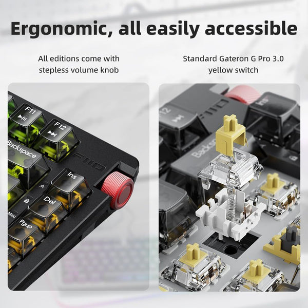 FiiO KB3, Mechanical Remote Keyboard with Amplifier: with Built-in Earphone Amplifier Keyboard (KB 3)