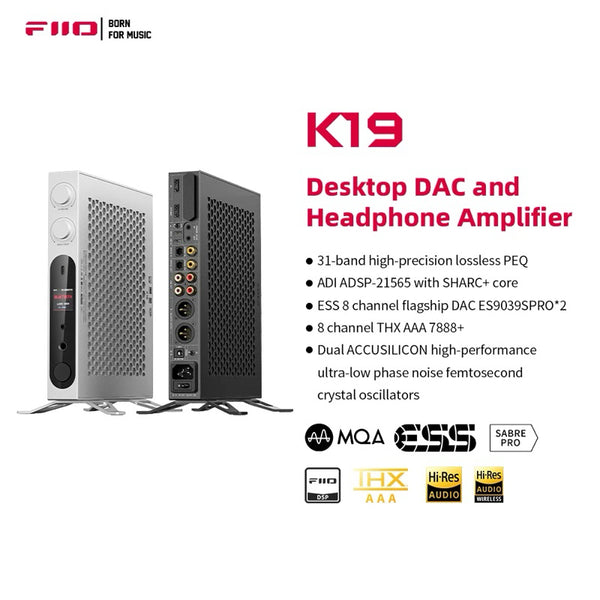 FiiO K19, Desktop DAC Headphone Amplifier: Flagship Studio Grade Dual ES9039SPRO DAC/AMP (K 19)