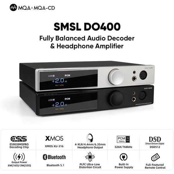 SMSL DO400, Desktop DAC & Headphone Amplifier: Full Balanced DAC/AMP (DO 400)