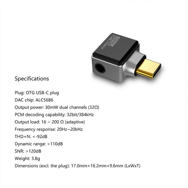 ddHifi TC35C, USB-C to 3.5mm Adapter: High Fidelity Adapter (TC 35C)