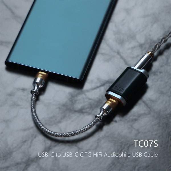 ddHifi TC07S, Type C to Type C OTG Data Cable: Nyx Silver Shielded USB Cable