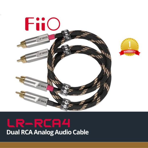 FiiO LR-RCA4S, Dual RCA Audio Cable (20CM, 1Pair): 5N Silver-plated Pure Copper Analog Audio Cable (LRRCA4S, LR RCA 4S)