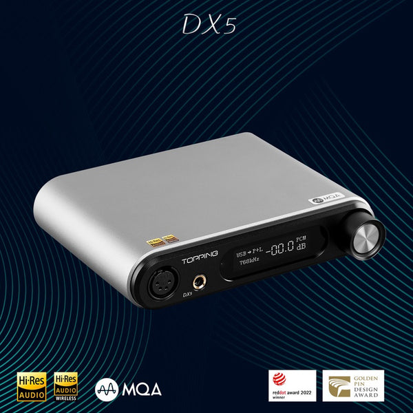 Topping DX5, Digital-to-Analog Converter: MQA 2xES9068AS Decoder, DSD512 PCM 32bit 768kHz DAC (DX5)