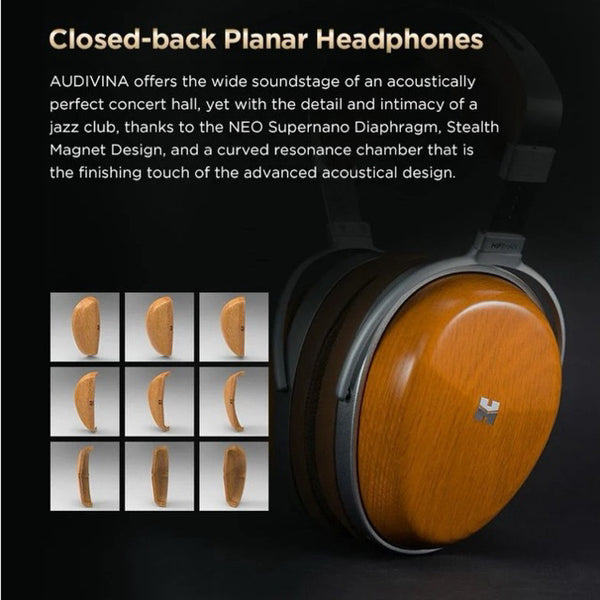 Hifiman Audivina, Closed-Back Headphones: Studio Pros Planar Magnetic Headphones (Audivina)