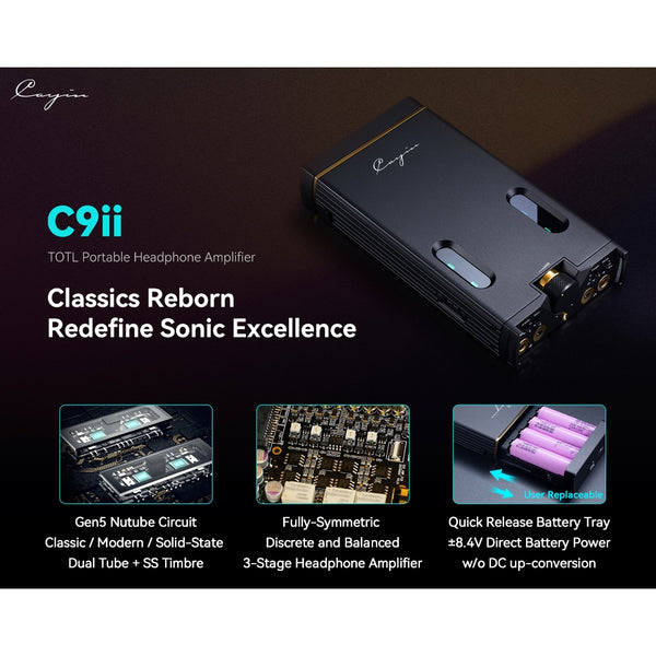 Cayin C9ii, Portable Headphone Amplifier: Class A Tube, Solid-State Hybrid AMP