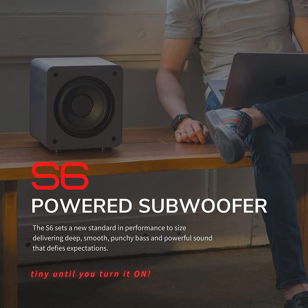 Audioengine S6, Powered Subwoofer: 210-Watt 6" Compact Powered Subwoofer (S6)