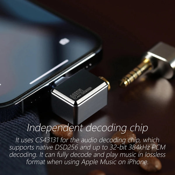 ddHifi TC44A, USB-C to 4.4mm DAC Adapter: 4.4mm Plug, Type C, CS43131 DAC Chip Adapter (TC44A)