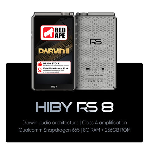 Hiby RS8, Digital Audio Player: R2R Flagship Android Music Player 2022 DAP (RS 8)