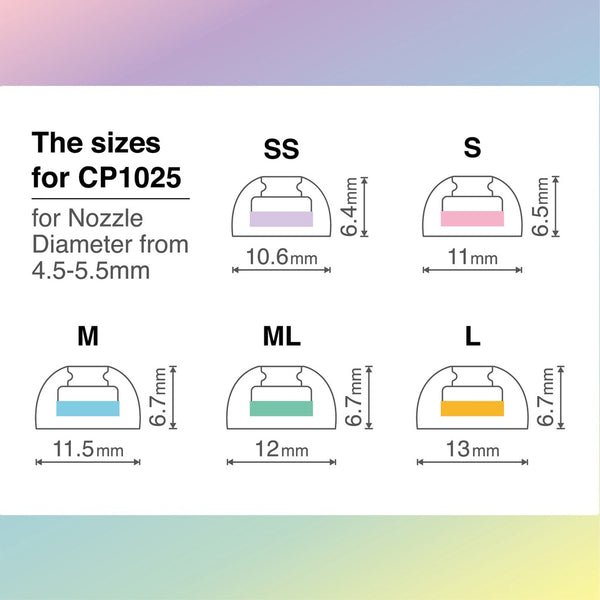 SpinFit CP1025, Silicone Replacement Eartips (2 Pairs): for TWSMedical Grade Replacement Ear Tips (CP1025)