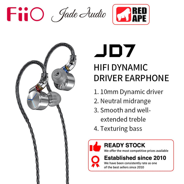 FiiO JD7, In-Ear Monitors: with Bass Super Sound HiFi Wired Earphones IEM (JD 7)